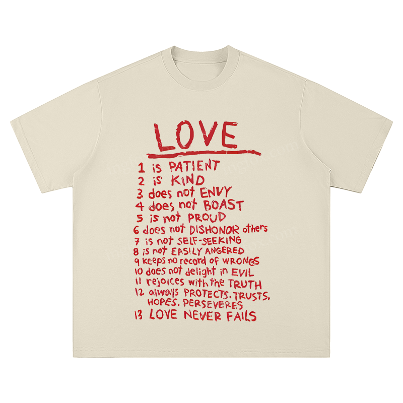 "Love Is..." Biblical Quote - Unisex Fit Short Sleeve T - Shirt