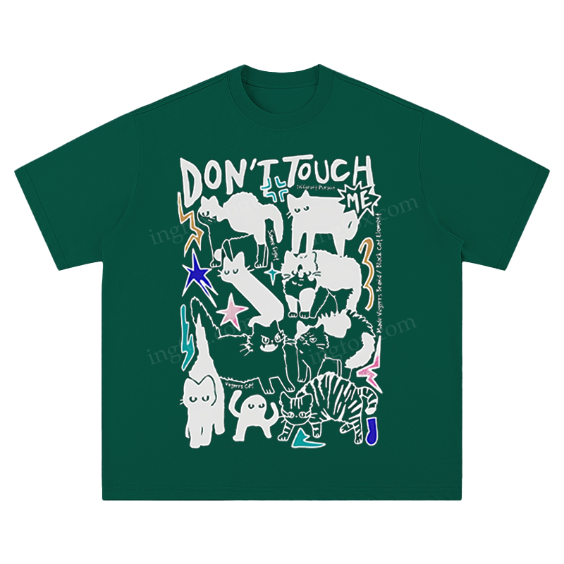 "Don't Touch Me" Cat Graphic - Unisex Fit Short Sleeve T - Shirt