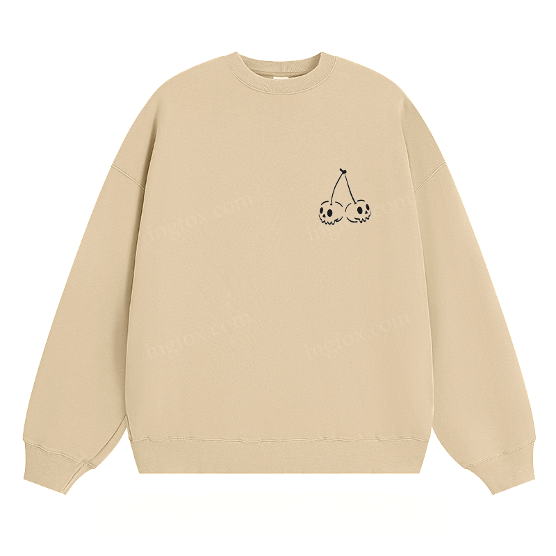 Skull Cherry Graphic - Classic Unisex Fit Crewneck Sweatshirt
