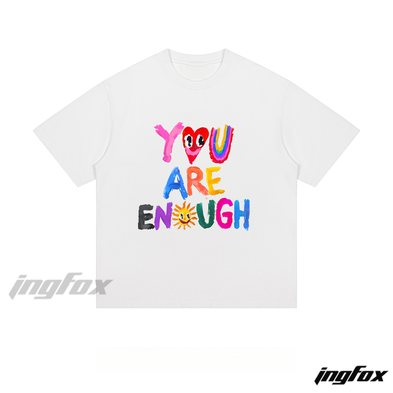 "You Are Enough" Colorful Motif - Loose Fit Short Sleeve T-Shirt
