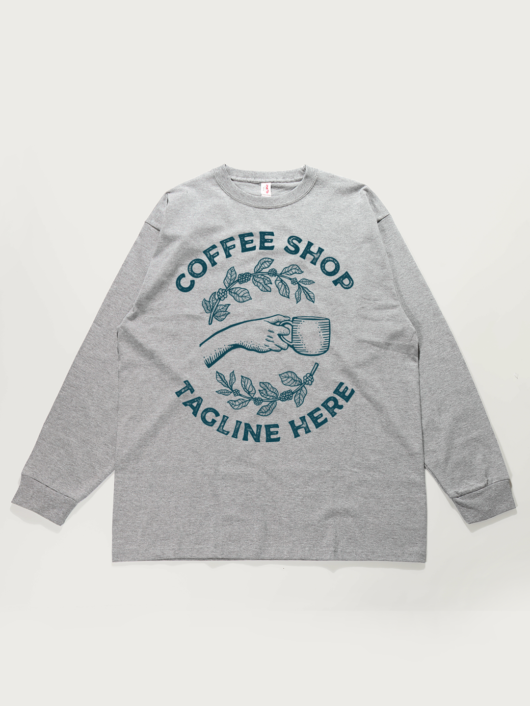 Coffee Shop Theme - Unisex Retro Cotton Long Sleeve T-Shirt