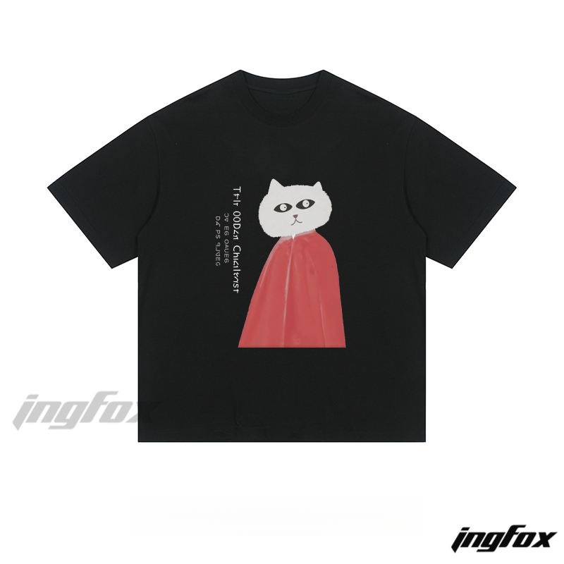 Whimsical Cat with Cape - Loose Fit Short Sleeve T-Shirt