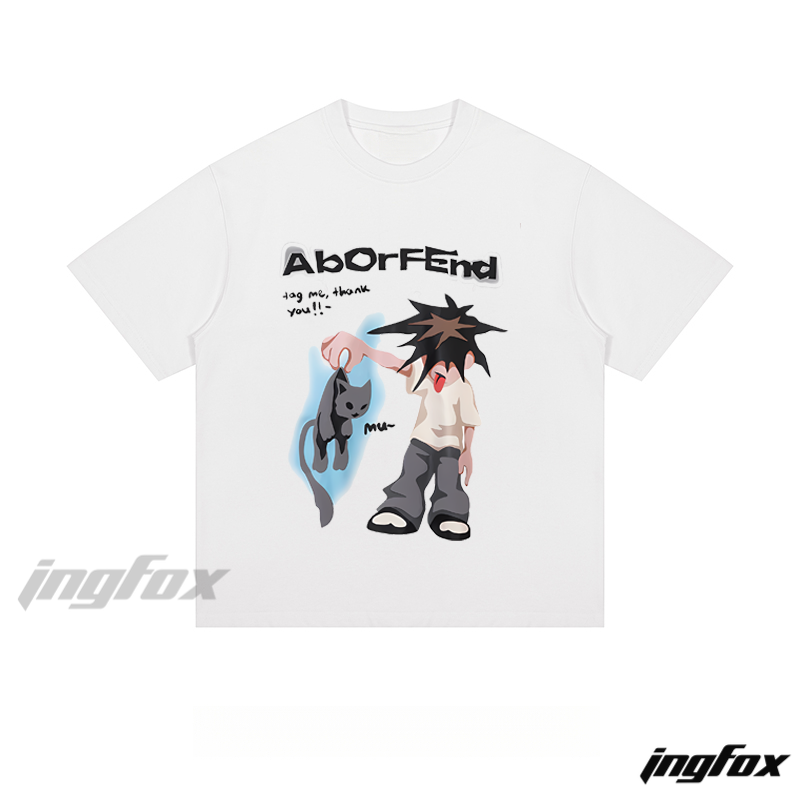 AbOrFEnd Character Tee - Loose Fit Short Sleeve T - Shirt