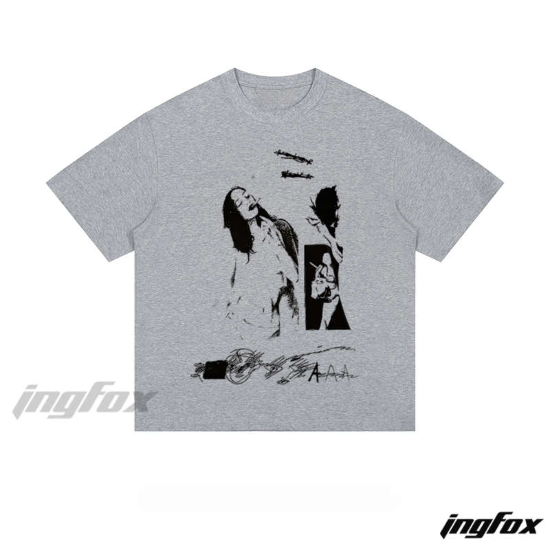 Avant - Garde Figure Collage - Loose Fit Short Sleeve T - Shirt