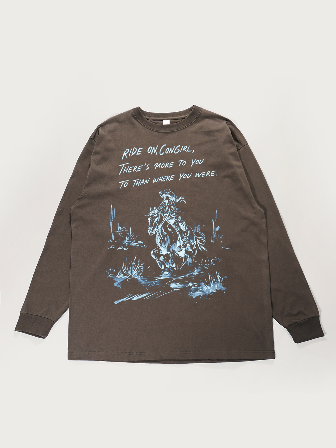 Ride On, Cowgirl - Unisex Retro Cotton Long Sleeve T-Shirt