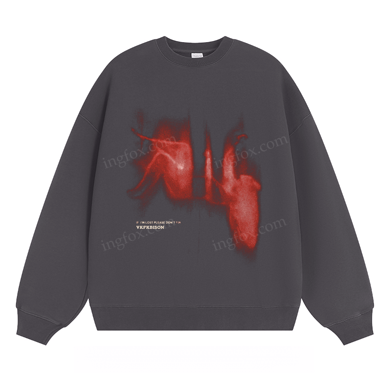 Artistic Red Graphic - Classic Unisex Fit Crewneck Sweatshirt