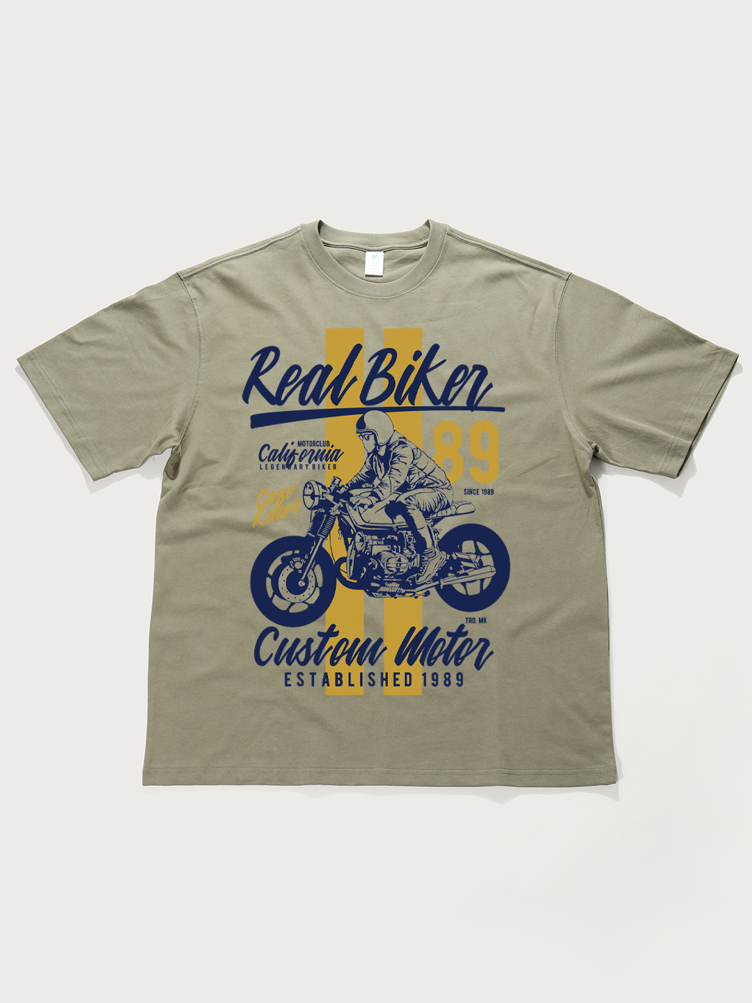 Real Biker Custom Motor 1989 - Unisex Retro Cotton Short Sleeve T-Shirt