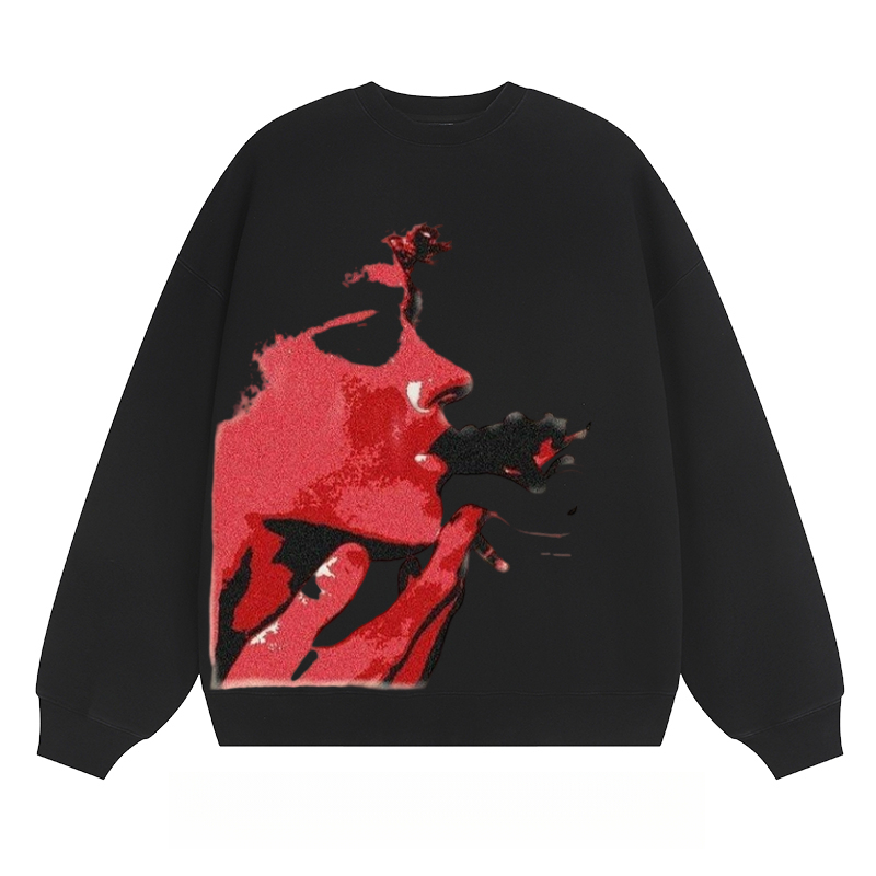 Red & Black Portrait - Classic Unisex Fit Crewneck Sweatshirt