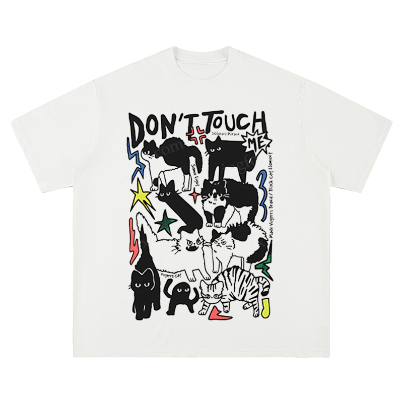 "Don't Touch Me" Cat Graphic - Unisex Fit Short Sleeve T - Shirt