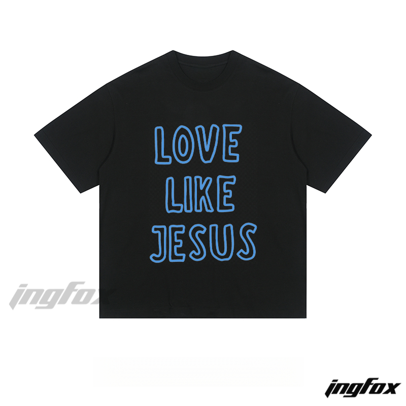 "LOVE LIKE JESUS" Text - Loose Fit Short Sleeve T-Shirt