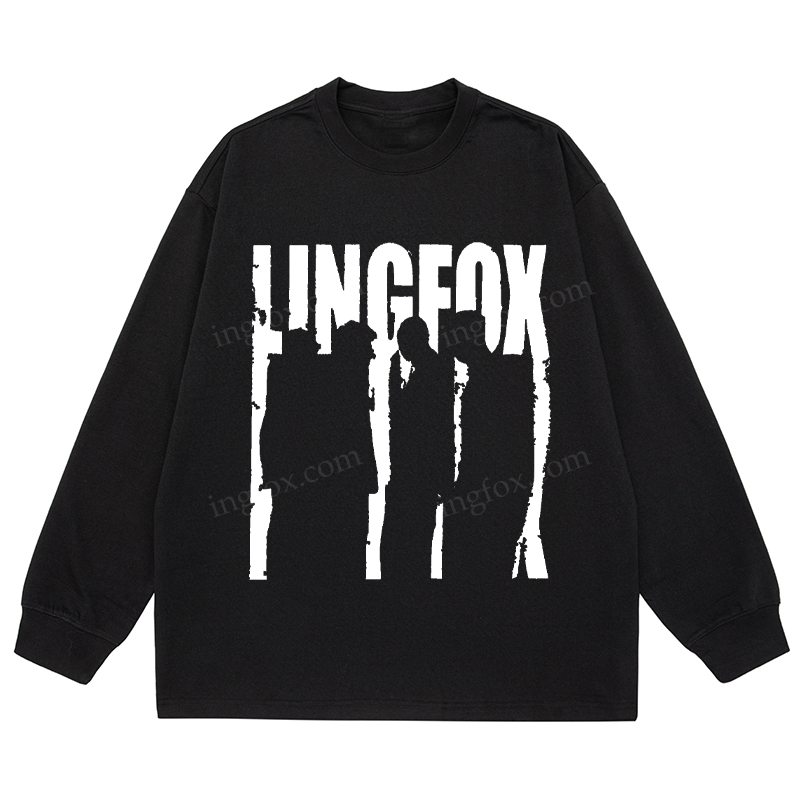 LINGFOX Silhouette - Classic Unisex Fit Cotton Long Sleeve Tee