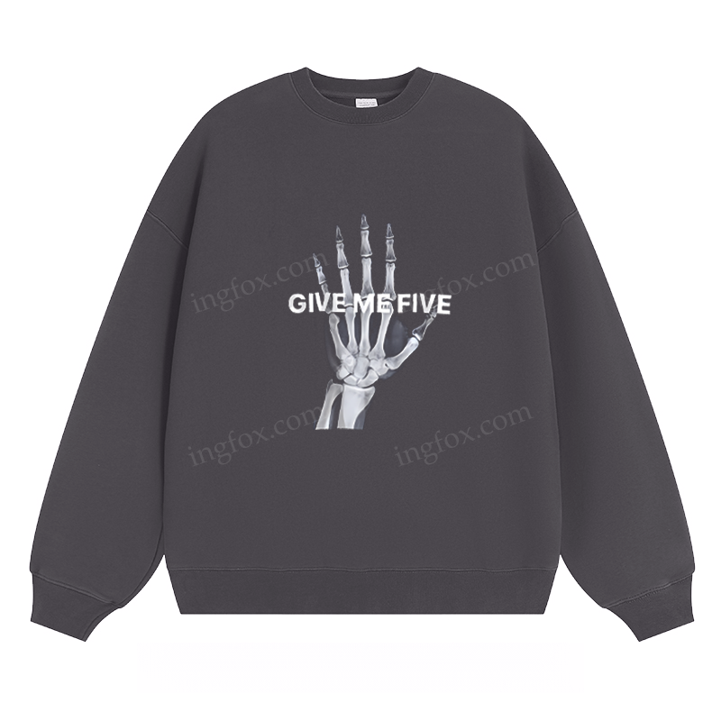 "Give Me Five" Skeleton Hand - Classic Unisex Fit Crewneck Sweatshirt