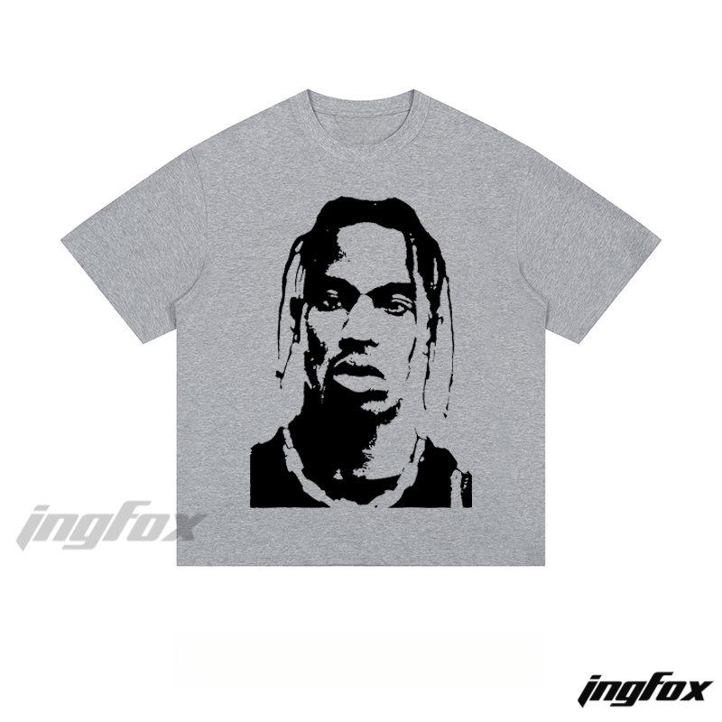 Monochrome Portrait Graphic - Loose Fit Short Sleeve T-Shirt