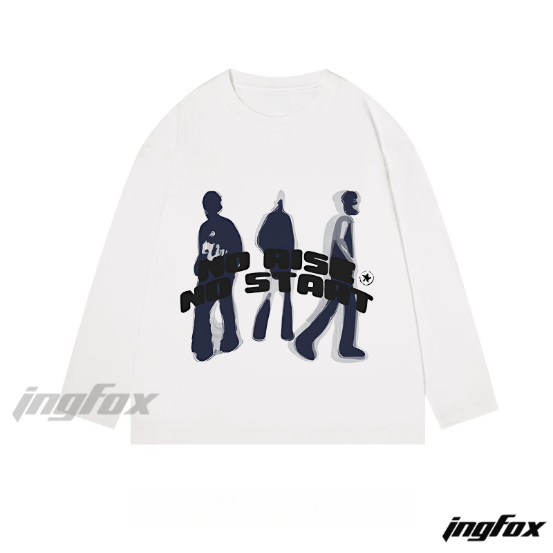 Silhouette & Slogan - Classic Cotton Long Sleeve Tee