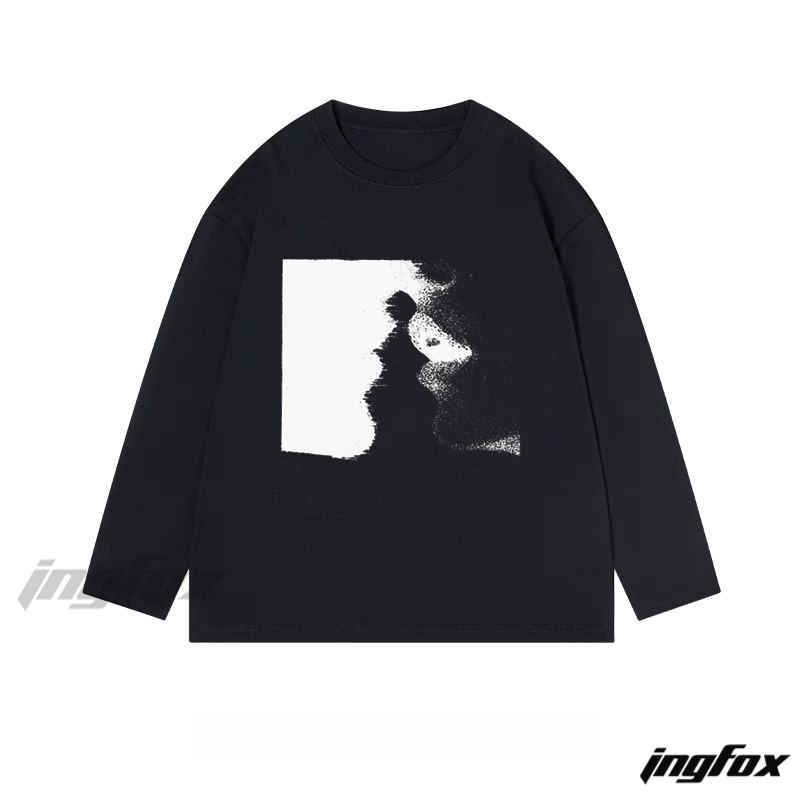 Abstract Lip Graphic - Classic Cotton Long Sleeve Tee