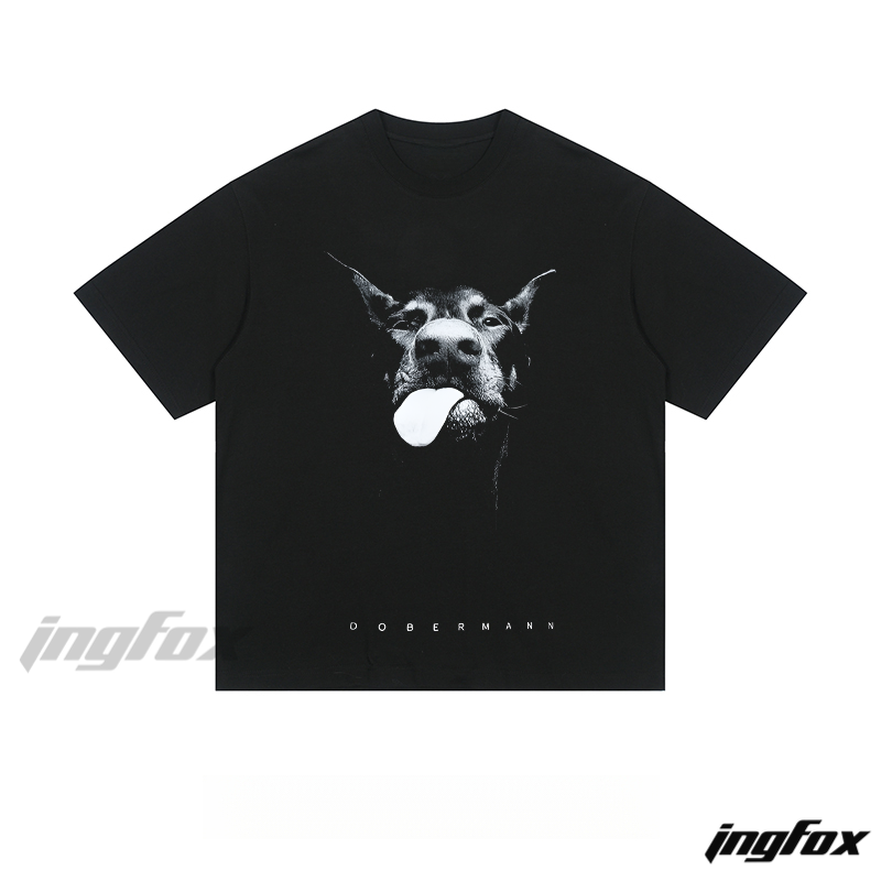Dobermann Portrait - Black Loose Fit Short Sleeve T-Shirt