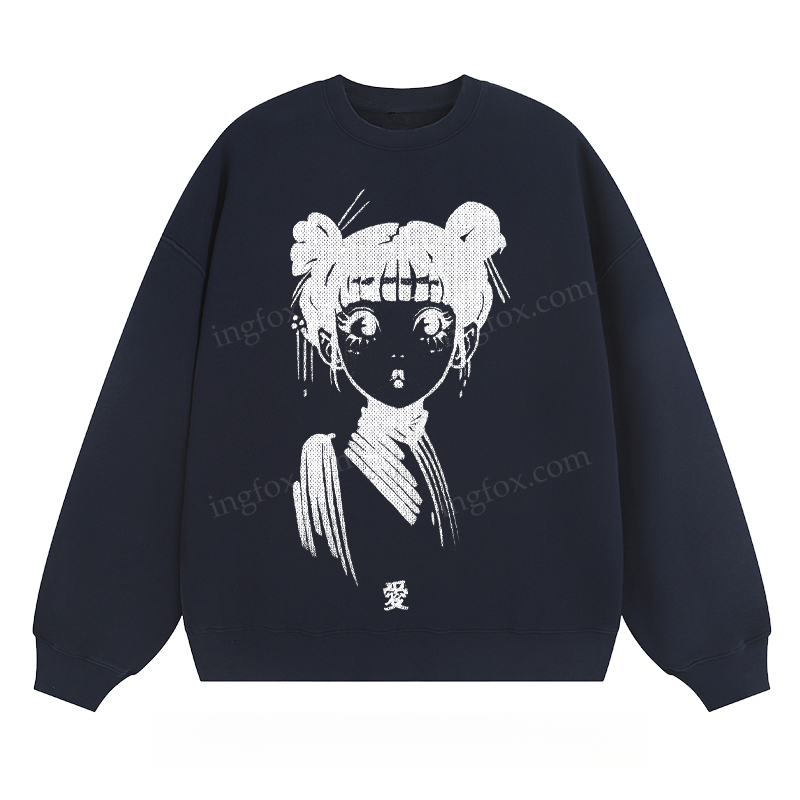 Anime Girl Graphic - Classic Unisex Fit Crewneck Sweatshirt