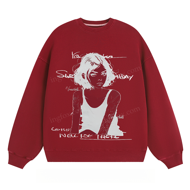 Artistic Portrait & Text - Classic Unisex Fit Crewneck Sweatshirt