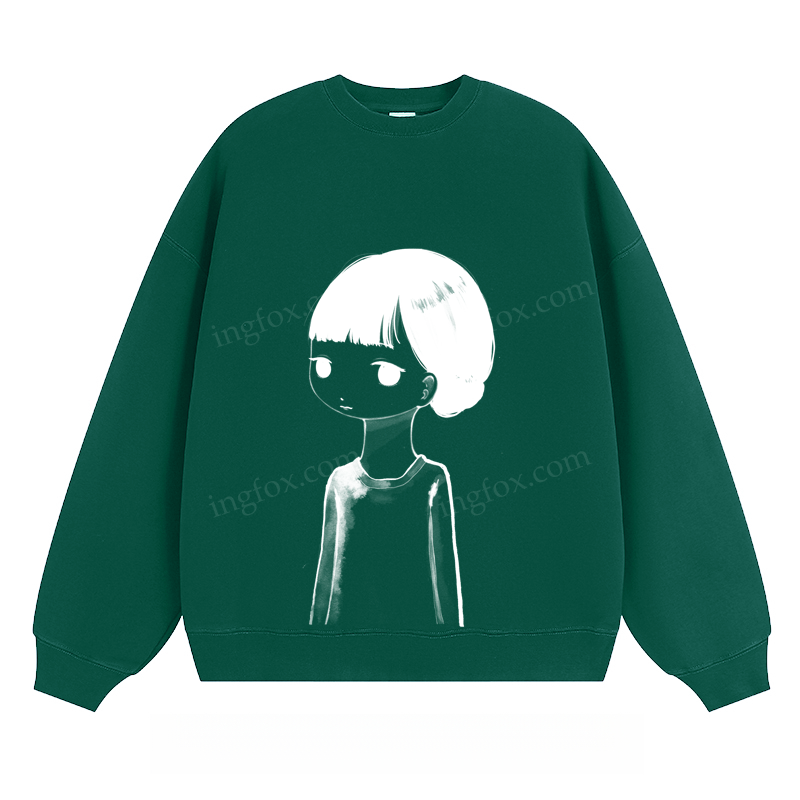 Cartoon Girl Graphic - Classic Unisex Fit Crewneck Sweatshirt