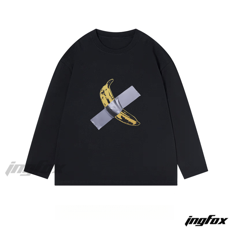 Banana with Tape Graphic - Classic Cotton Long Sleeve Tee