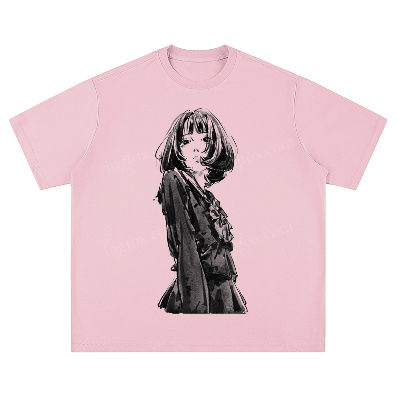 Ink Sketch Girl - Unisex Fit Short Sleeve T - Shirt