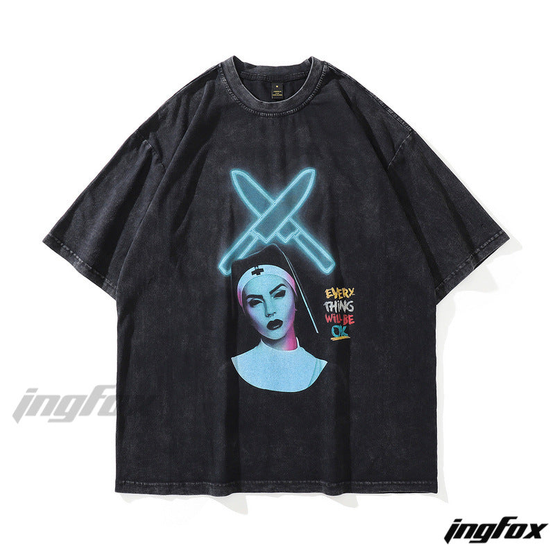 Neon Nun - Vintage Washed Oversized T-Shirt