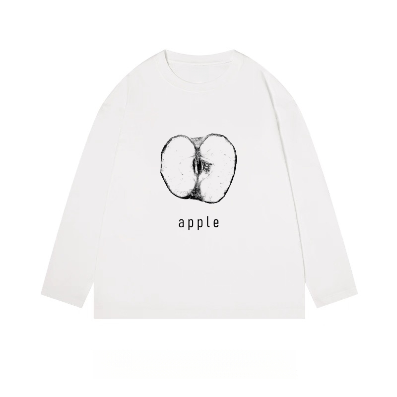 Apple Graphic - Classic Cotton Long Sleeve Tee