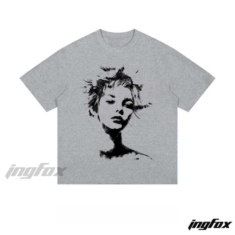 Artistic Monochrome Portrait - Loose Fit Short Sleeve T-Shirt