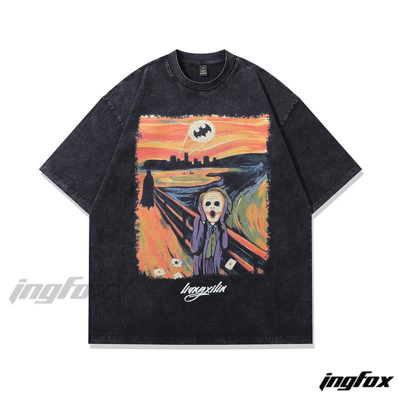 Joker and the Bat - Vintage Washed Oversized T-Shirt