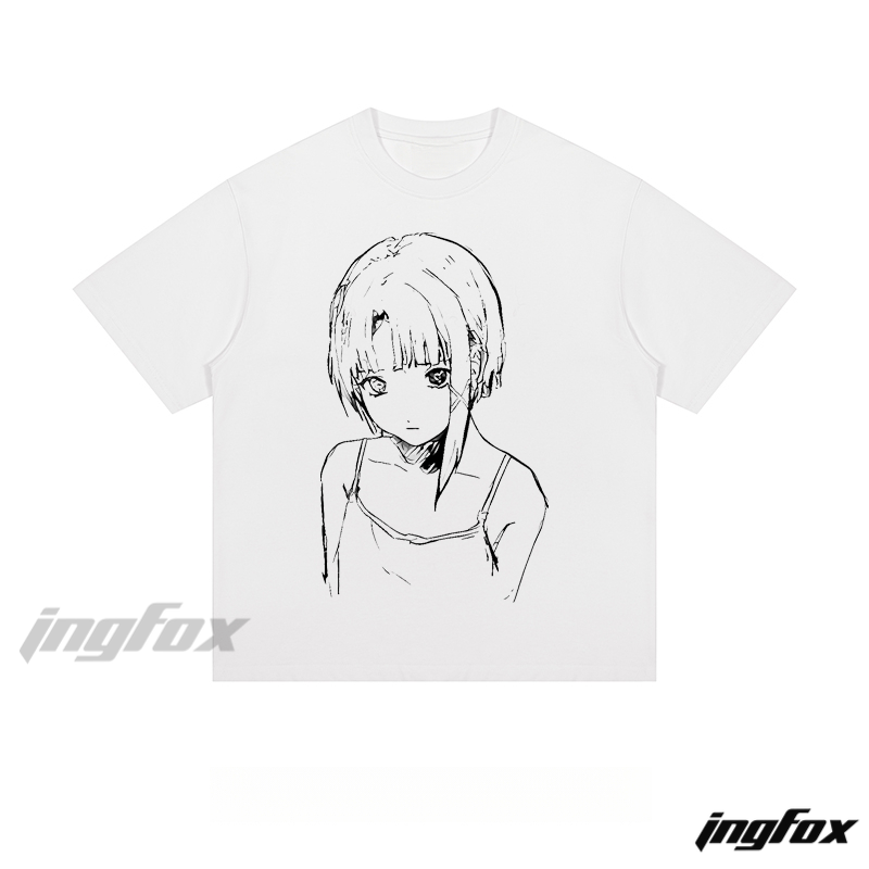 Anime Sketch Girl - Loose Fit Short Sleeve T - Shirt