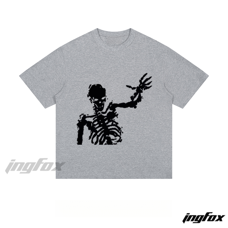 Distressed Skeleton - Loose Fit Short Sleeve T - Shirt