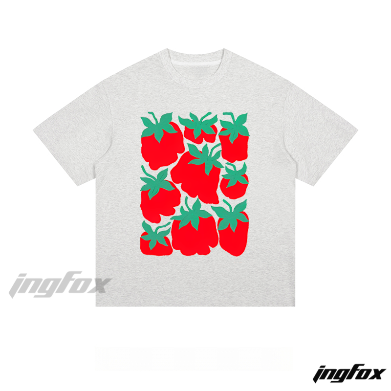 Playful Strawberry Pattern - Loose Fit Short Sleeve T-Shirt