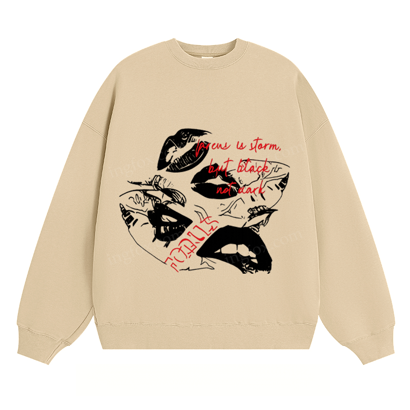 Artistic Lips & Text - Classic Unisex Fit Crewneck Sweatshirt