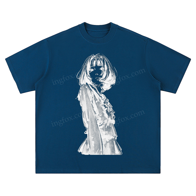 Ink Sketch Girl - Unisex Fit Short Sleeve T - Shirt