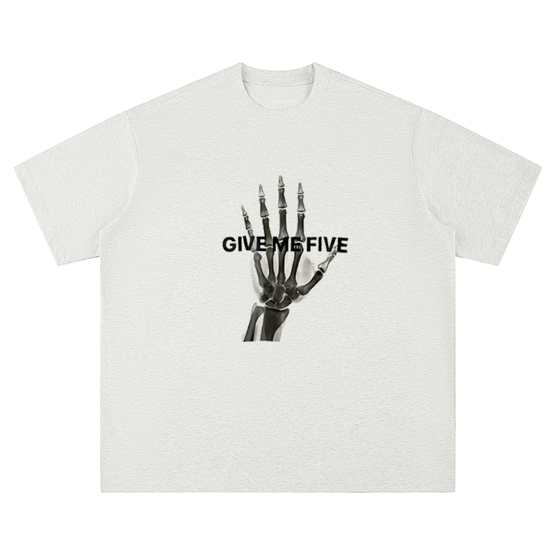 "Give Me Five" Skeleton Hand - Unisex Fit Short Sleeve T - Shirt