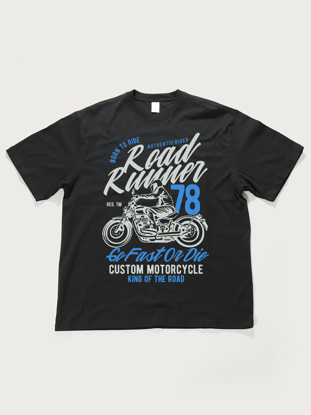 Road Runner 78 Custom Motorcycle - Unisex Retro Cotton Short Sleeve T-Shirt
