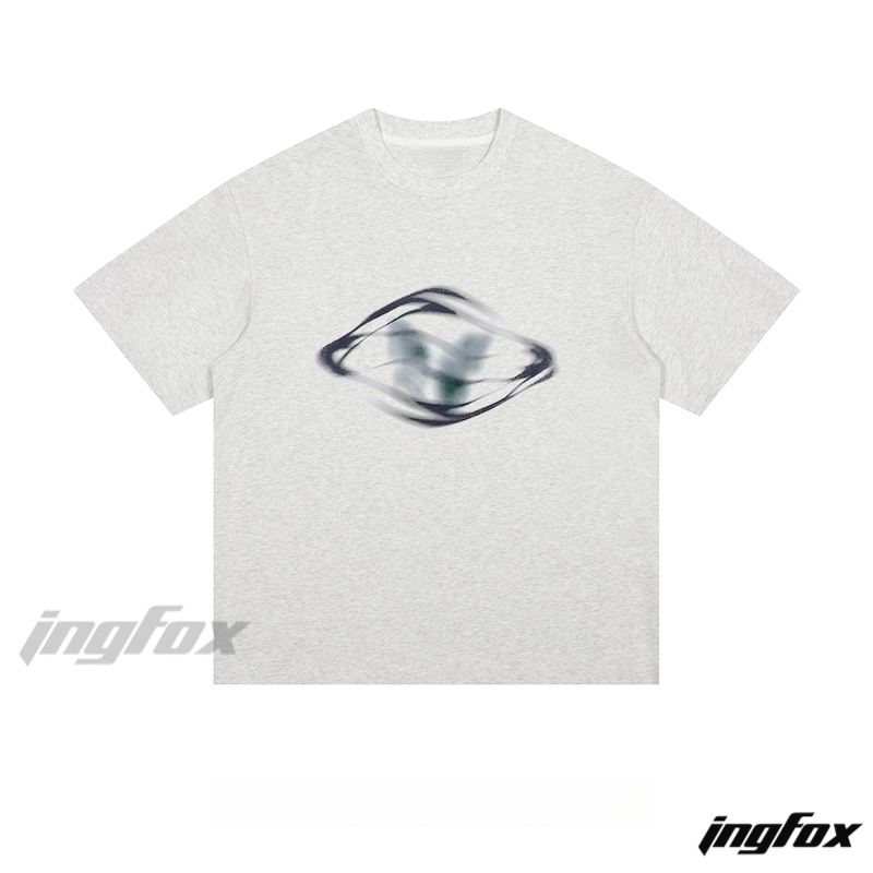 Blurred Diamond - Shaped Graphic - Loose Fit Short Sleeve T - Shirt