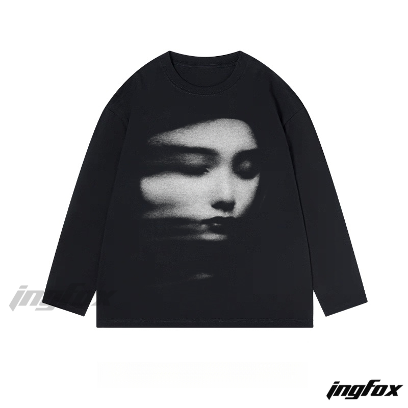 Abstract Portrait - Classic Cotton Long Sleeve Tee