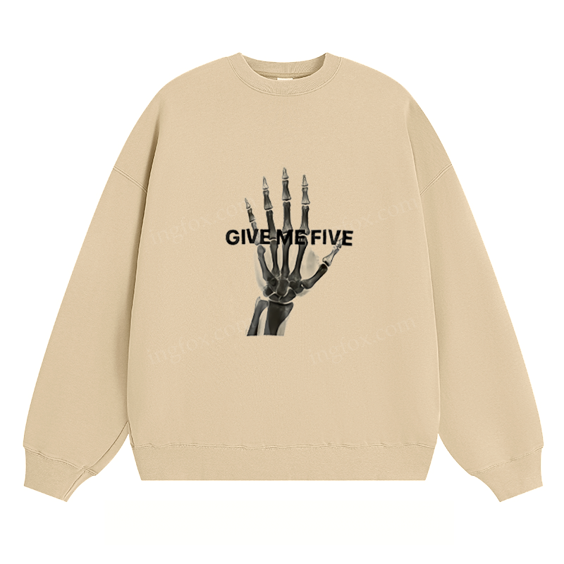 "Give Me Five" Skeleton Hand - Classic Unisex Fit Crewneck Sweatshirt