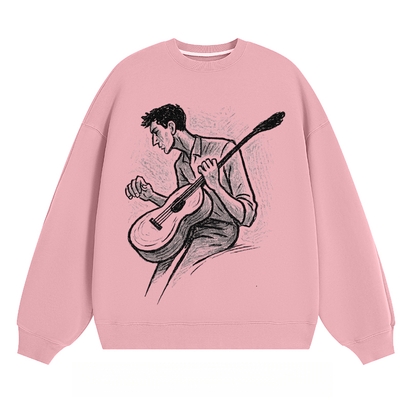 Guitar Player Sketch - Classic Unisex Fit Crewneck Sweatshirt