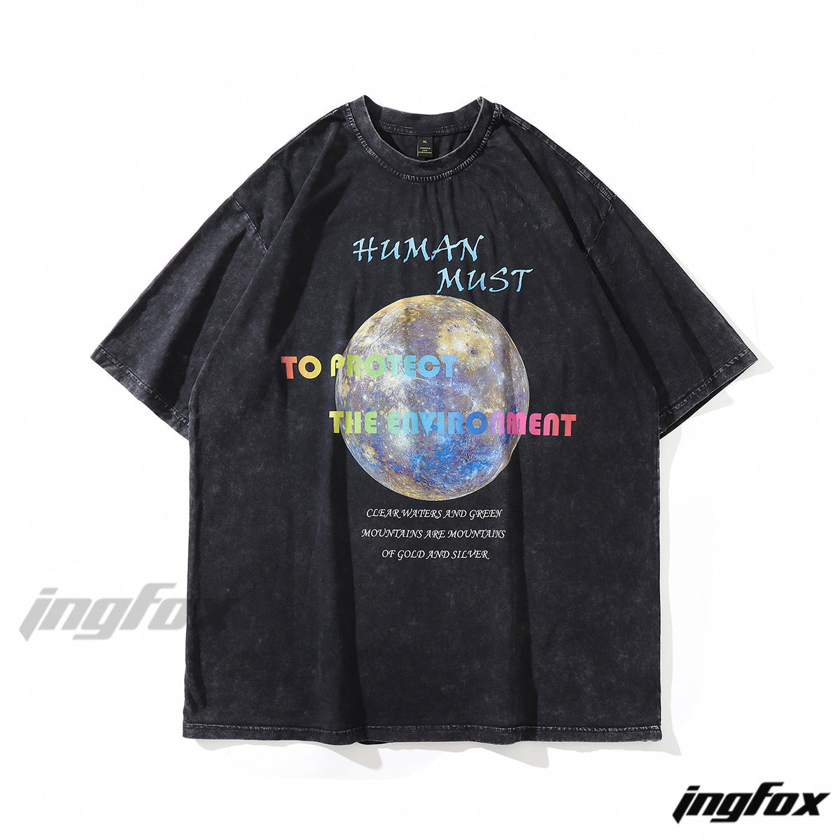 Environmental Protection Planet - Vintage Washed Oversized T-Shirt