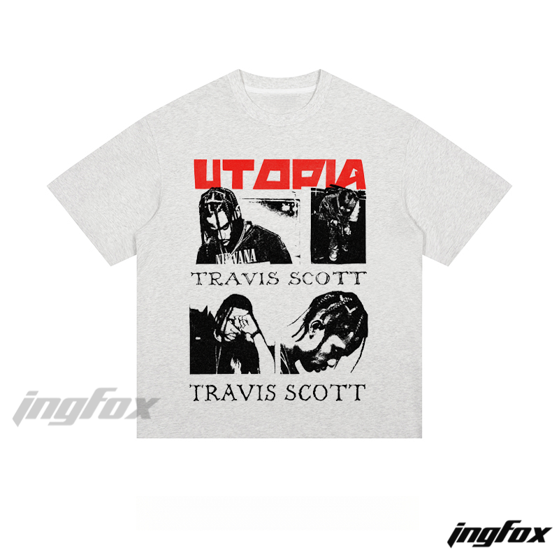 Travis Scott Utopia Graphic - Loose Fit Short Sleeve T-Shirt