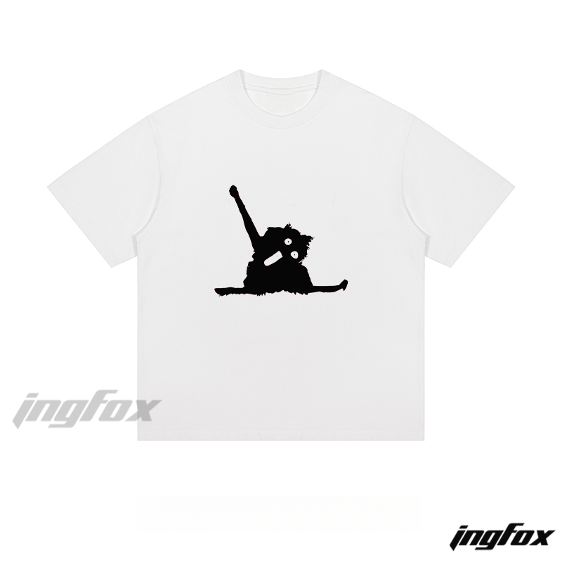 Playful Cat Silhouette - Loose Fit Short Sleeve T-Shirt