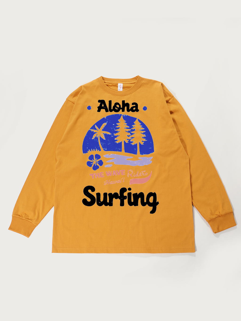 Aloha Hawaii Surfing - Unisex Retro Cotton Long Sleeve T-Shirt