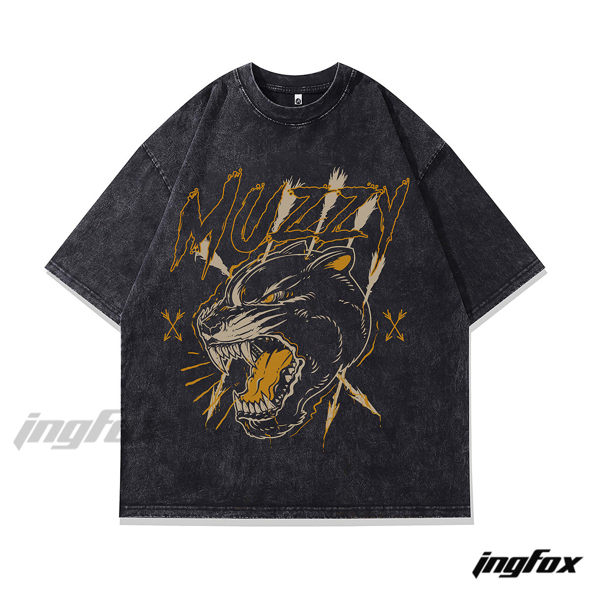 Muzzy Panther Graphic - Vintage Washed Oversized T-Shirt