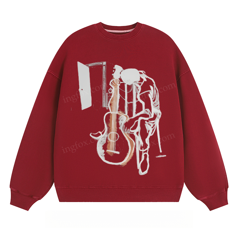 Guitar & Figure Art - Classic Unisex Fit Crewneck Sweatshirt
