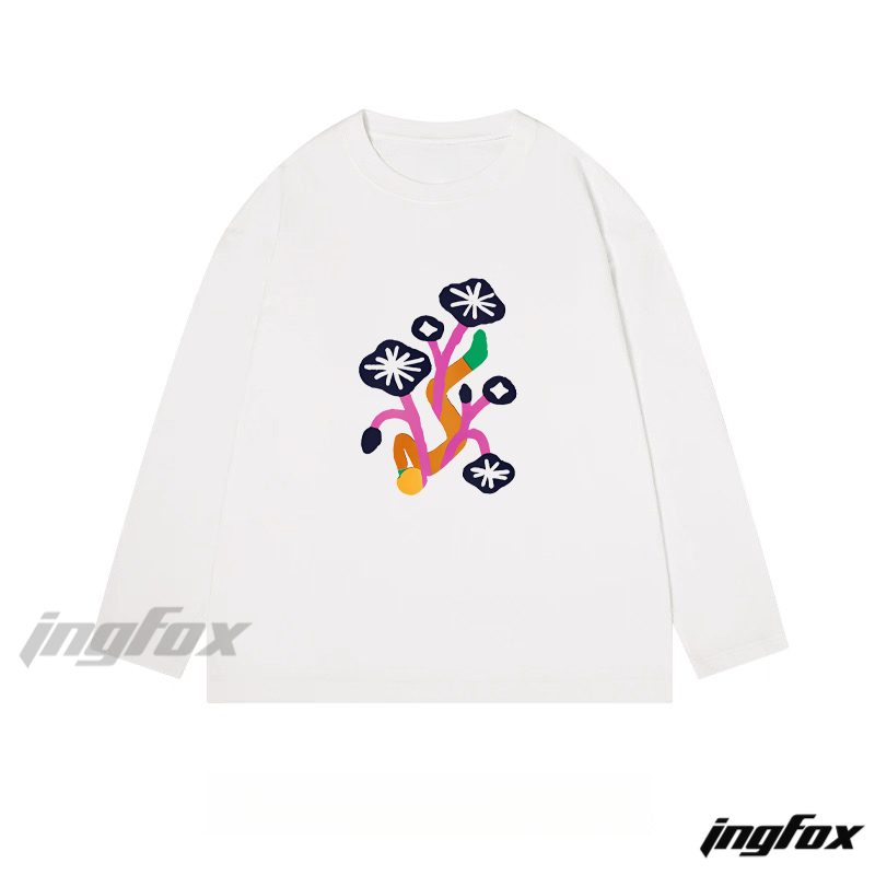 Abstract Floral - Like Graphic - Classic Cotton Long Sleeve Tee