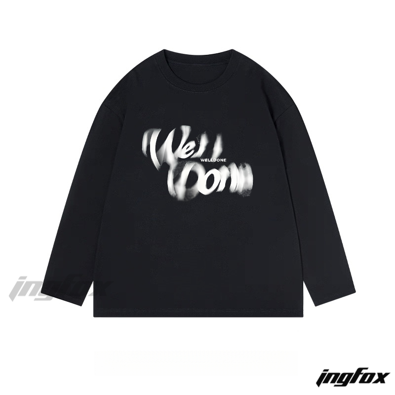 WE11DONE Artistic Text - Classic Cotton Long Sleeve Tee