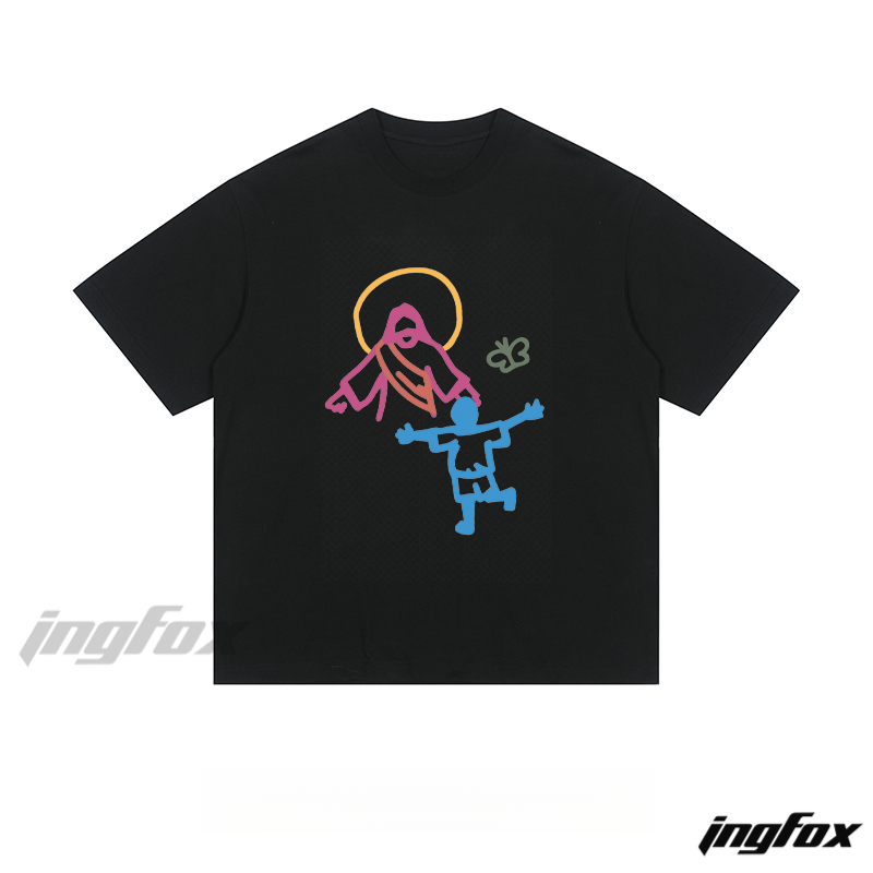 Child & Figure with Halo - Loose Fit Short Sleeve T-Shirt