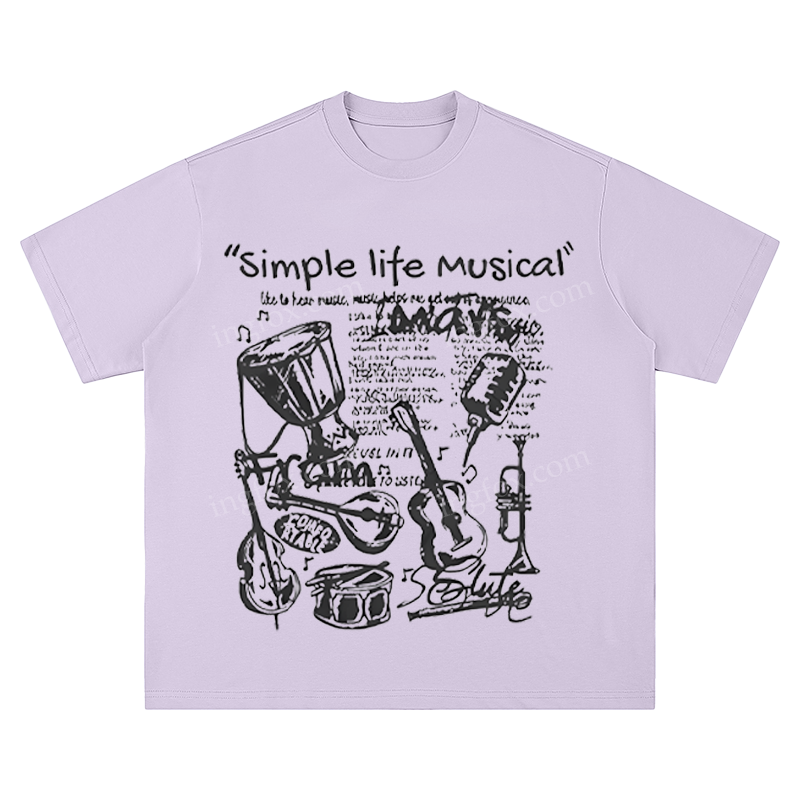 "Simple Life Musical" Instrument Print - Unisex Fit Short Sleeve T - Shirt